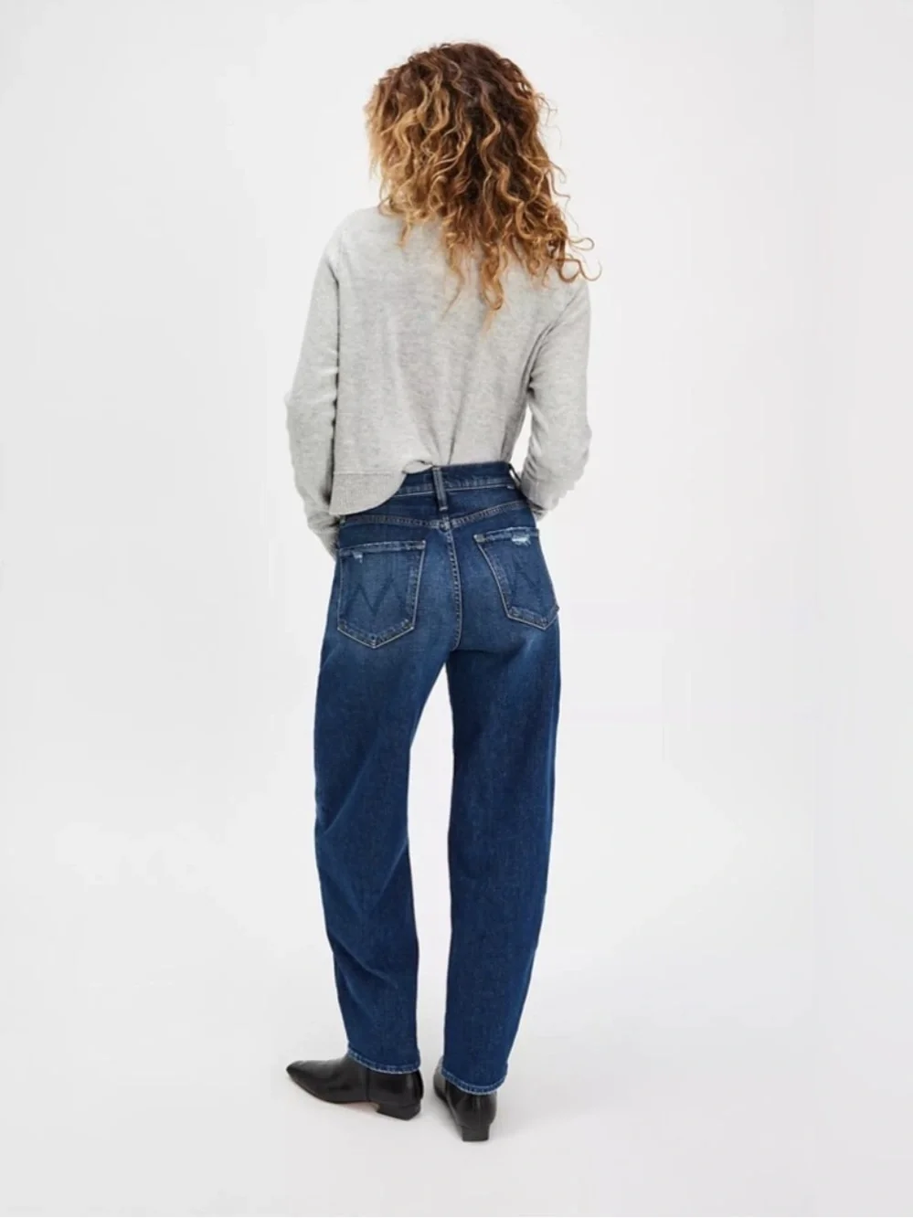 MOTHER Women's Jeans in Dark Blue Wash THE FANGIRL FLOOD